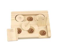 Lapin Enrichment Puzzle Toy - Wooden Interactive Foraging Feeder, Small Animal Toy, Mental Stimulation Feeding Activity Puzzle Dispenser Tool Set, Cute Pet Feeder Toys For Indoor Cage Play H