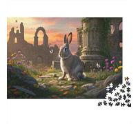 Lapin européen Puzzles Puzzle 1000 Pièces Puzzle Adulte 1000 Pièces Puzzle en Bois Défi Jouets ruines Moderne Jeu De l'art De La Décoration 1000pcs (75x50cm)