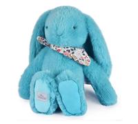 Lapin fleurette - turquoise 35cm