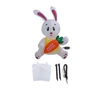 Lapin Gonflable de Pâques de 59,8 Pouces de Haut avec Lumières LED, Décoration Extérieure éclairée de Joyeuses Pâques pour Patio, Jardin, Parc (Prise UE 220-240V)