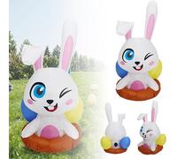 Lapin gonflable de Pâques en polyester modèle gonflable LED lumineux lapin de dessin animé 120 cm Décoration de jardin Lapin NyC753 (C, 120 cm)