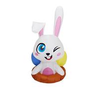 Lapin gonflable de Pâques en polyester modèle gonflable LED lumineux lapin de dessin animé 120 cm Décoration de jardin Lapin NyC753 (A, 120 cm)