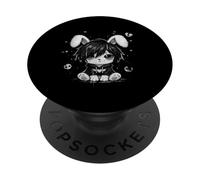 Lapin Gothique Emo Gothic Bunny Punk Dark Grunge Mignon Bunny PopSockets PopGrip Adhésif