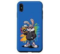 Lapin Hip-hop rétro Cool avec Boombox et Lunettes de Soleil Coque pour iPhone XS Max