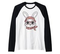 Lapin Imprimé Léopard Lunettes Bandeau Rose Pâques Bunny Manche Raglan