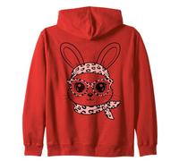 Lapin Imprimé Léopard Lunettes Bandeau Rose Pâques Bunny Sweat à Capuche
