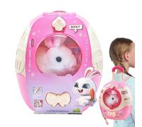 Lapin Jouets pour - Lapin Peluche Réaliste, Sonore Interactive, Jouet Animal Électrique | Sac à Dos pour Fille Jouer À des Divertissements Éducatifs Portable Amusant