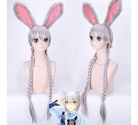 Lapin Judy Hopps cosplay perruque adulte longue tressée cheveux synthétiques fête de Noël dessin animé lapin Judy Cosplay perruques en argent femmes une taille perruque et couvre-chef
