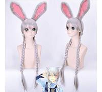 Lapin Judy Hopps cosplay perruque adulte longue tressée cheveux synthétiques fête de Noël dessin animé lapin Judy Cosplay perruques en argent femmes perruque et chapellerie taille unique
