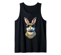 Lapin lapin avec lunettes de soleil, drôle de patron rebelle Hip Easter Débardeur