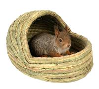 Lapin Lit - Paille Tissée Pantoufle Maison Petit Animal Nid Authentique Confortable Litière Furet Accessoire pour Petit Animal Cage à Oiseaux Poulailler Ferme Elevage Oeuf Couchage 27 cm