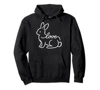 Lapin Love Line Art Minimaliste Nature Amoureux Lapin Amour Sweat à Capuche