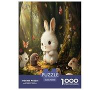 Lapin Mignon Adultes Puzzles Animaux 1000 Pièces Jeu De Défi Familial Jeux Éducatifs Décoration Intérieure Cadeaux d'anniversaire pour Noël Tueur Ennuyeux 70x50cm/1000pcs