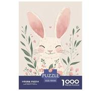 Lapin Mignon Adultes Puzzles Animaux 1000 Pièces Jeu De Défi Familial Jeux Éducatifs Décoration Intérieure Cadeaux d'anniversaire pour Noël Tueur Ennuyeux 70x50cm/1000pcs