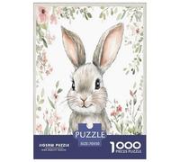 Lapin Mignon Animaux 1000 Pièces pour Adultes Puzzle Cadeaux De Pâques Jeux Éducatifs Jeu De Défi Familial Décoration Intérieure Relaxation Et Sagesse 70x50cm/1000pcs