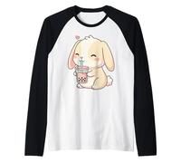 Lapin Mignon Bubble Tea Lapin Kawaii Anime Lapins Amant Manche Raglan