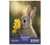 Lapin Mignon pour Adultes Puzzles 1000 Pièces Animaux Cadeaux d'anniversaire pour Noël Jeu De Défi Familial Décoration Jeux Éducatifs Tueur Ennuyeux 70x50cm/1000pcs