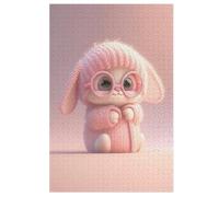 Lapin Mignon Puzzle Enfants 1000pcs, Puzzles en Bois- Kit Bricolage Relax Jeux pour Adolescents Et Adultes Cadeaux （78×53cm）