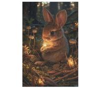 Lapin Mignon Puzzle Enfants 1000pcs, Puzzles en Bois- Kit Bricolage Relax Jeux pour Adolescents Et Adultes Cadeaux （78×53cm）
