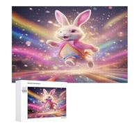 Lapin Mignon Puzzles en Bois Adultes Et Adolescents 1000 Pieces Enfants Puzzle Décoration Mur Moderne Art Jouets Cadeau Intéressants （75×50cm）