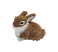 Lapin miniature en peluche avec aspect réaliste et doux au toucher, conçu pour la décoration de la maison et des vacances, facile à transporter et à ranger pour de multiples utilisations (marron haut)