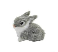 Lapin miniature en peluche avec aspect réaliste et toucher doux, pour ajouter du charme naturel à la décoration de la maison ou aux affichages saisonniers, facile à transporter et à ranger (gris)