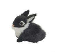 Lapin miniature en peluche avec aspect réaliste et toucher doux, pour ajouter du charme naturel à la décoration de la maison ou aux présentations saisonnières, facile à transporter et à ranger (noir)