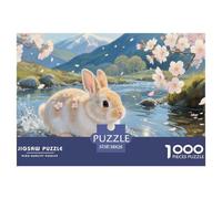 Lapin Nain 1000 Pièces Faune Sauvage Puzzle pour Adulte Jeu D'Intelligence De l'art De La DécoRation Moderne Adultes Enfants 38x26cm/1000pcs