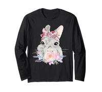Lapin Nain Lièvre avec Fleurs Et Bandeau Florales Pâques Manche Longue
