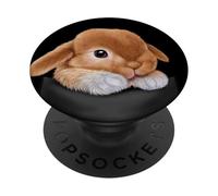 Lapin nain marron dans la poche PopSockets PopGrip - Support et Grip pour Smartphone/Tablette avec un Top Interchangeable PopSockets PopGrip Adhésif