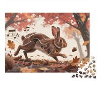 Lapin Nain néerlandais 1000 Pièces Puzzles pour Adultes,Forêt d'automne Un Jeu De Dexérité Très Difficile Puzzle Jeu Éducatif l'art De La Décoration Moderne 1000pcs (75x50cm)