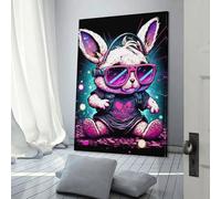 Lapin Néon 1 Photos pour Couloir Salon Enfants Filles Garçons Fête d'Anniversaire Cadeau Mur Photos 12x18 pouces (30x45 cm)