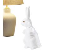 Lapin Ornement Standing - Bunny Statue | Décoration d'intérieur à paillettes avec nœud | Outdoor Easter Bunny | For Party Lawn Outside Courtyard Porch Door Front Table Corner Indoor Offices Room Desk