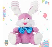 Lapin parlant répète ce que vous dites - Jouets d'enregistrement de lapin de Pâques avec chanson pour enfants - Jouet électronique interactif avec oreilles souples pour filles, garçons, bébés et