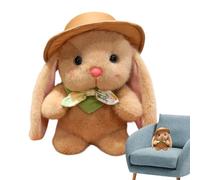 Lapin Peluche, Douce avec Chapeau et | Peluche Lapin avec Chapeau et - pour Corbeille de Pâques Nursery Anniversaire Fille Garçon Adulte Famille Jeunes Noël Compagnon Voyage Nanna