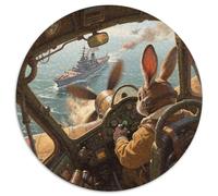 Lapin Pilot 1000 Pièces Puzzle Circulaire Jeu Éduchatif Défi Jouets Cadeau Unique pour Adultes Et Enfants 1000pcs (67.5x67.5cm)