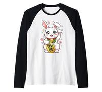 Lapin Porte-Bonheur Japonais Maneki Neko Parodie Anime Bunny Manche Raglan