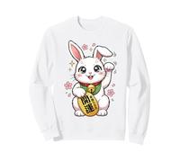 Lapin Porte-Bonheur Japonais Maneki Neko Parodie Anime Bunny Sweatshirt