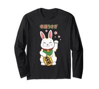 Lapin Porte-Bonheur Maneki Neko Bunny Japonais Cherry Blossom Manche Longue