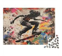 Lapin Puzzle 1000 Pieces Cadeau Unique Street Graffiti Jeu Éducatif Défi Jouet À De Qualité Supérieure Peinture Art pour Adultes Et Enfants À Partir De 14 Ans 1000pcs (75x50cm)