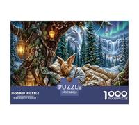 Lapin Puzzle 1000 Pièces Jeu D'Intelligence Décoration Intérieure Grotte des Arbres de Neige Challenge Toy Adultes & Enfants des 14 Ans 38x26cm/1000pcs