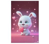 Lapin Puzzle Enfants 1000pcs, Puzzles en Bois- Kit Bricolage Relax Jeux pour Adolescents Et Adultes Cadeaux （78×53cm）