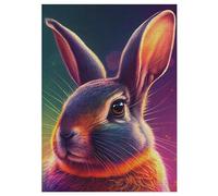 Lapin Puzzle Enfants 300pcs, Puzzles en Bois- Kit Bricolage Relax Jeux pour Adolescents Et Adultes Cadeaux 42×30cm