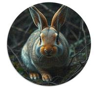 Lapin Puzzle Rond De 1000 Pièces pour Animauxs Das Tier Wild Animauxs Beast Cadeau Inspirations Voyage Réduction du Stress 1000pcs (67.5x67.5cm)