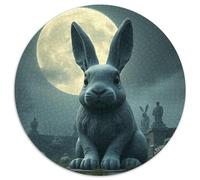 Lapin Puzzle Rond De 1000 Pièces pour Animauxs Das Tier Wild Animauxs Beast Qualité Premium Artistique Art Relaxation Réduction du Stress 1000pcs (67.5x67.5cm)