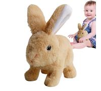 Lapin réaliste en peluche interactif, jouet en peluche interactif lapin rembourré - Electronic Pet Realistic Rabbit, saut, contractions et oreilles à trembler