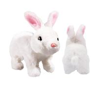 Lapin réaliste interactif en peluche de lapin de Pâques qui saute | Figurines de lapin réalistes pour enfants, maison, voyage, crèche, intérieur, Pâques, anniversaire N