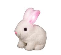 Lapin réaliste - Lapin jouet électronique, figurine en peluche interactive, animal robotique sautillant | Nez sautant, oreilles qui bougent, jouet réaliste pour animaux de compagnie pour , tout