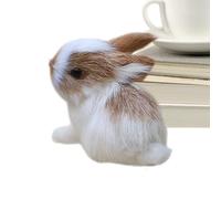 Lapin Réaliste - Lapins Réalistes en Peluche Miniatures - Animal en Peluche Bunny Simulation | pour Pâques Baby Shower Jardin Féerique Bureau Table de Chevet Étagère Cheminée Meuble TV