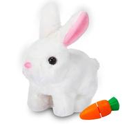 Lapin rebondissant, jouet de lapin rebondissant, petit lapin parlant, petit lapin, jouet en peluche qui fait des sons et des oreilles et du nez bougent, lapin en peluche pour Pâques et Noël